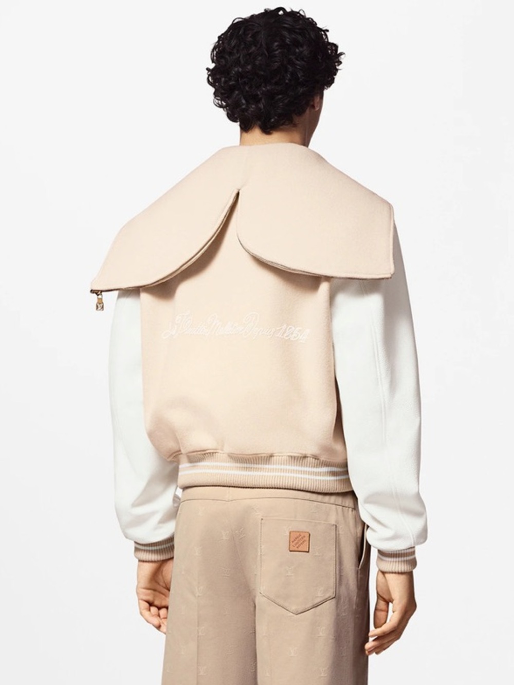 louis vuitton Calfskin Wool Sailor Varsity Jacket